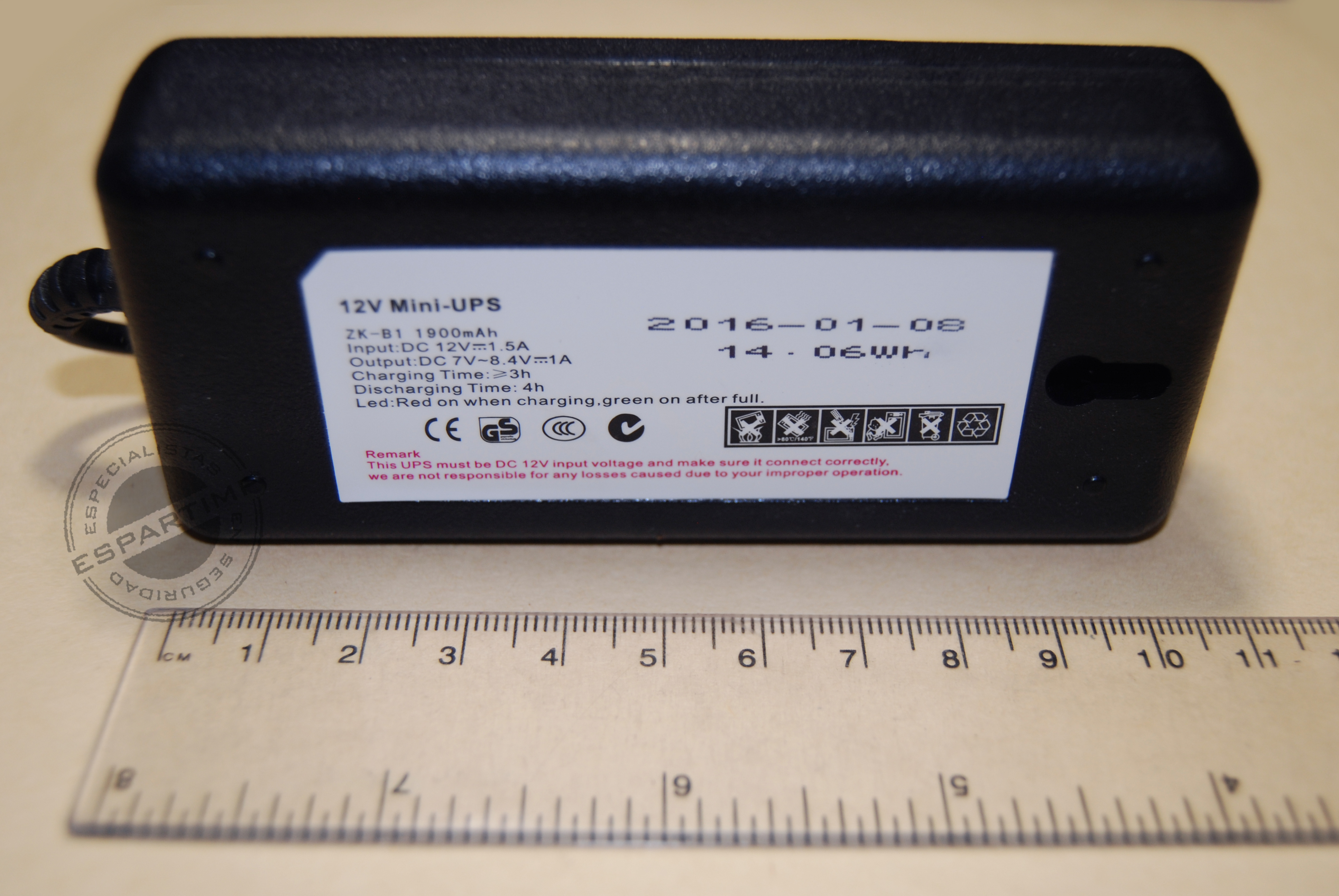 Mini UPS ZKTECO Modelo ZK B1 12v Para controles de Asistencia y Acceso
